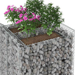 Gabion emelt ágy 2 db 100 x 100 x 100 cm Horganyzott Acél Ezüst 4
