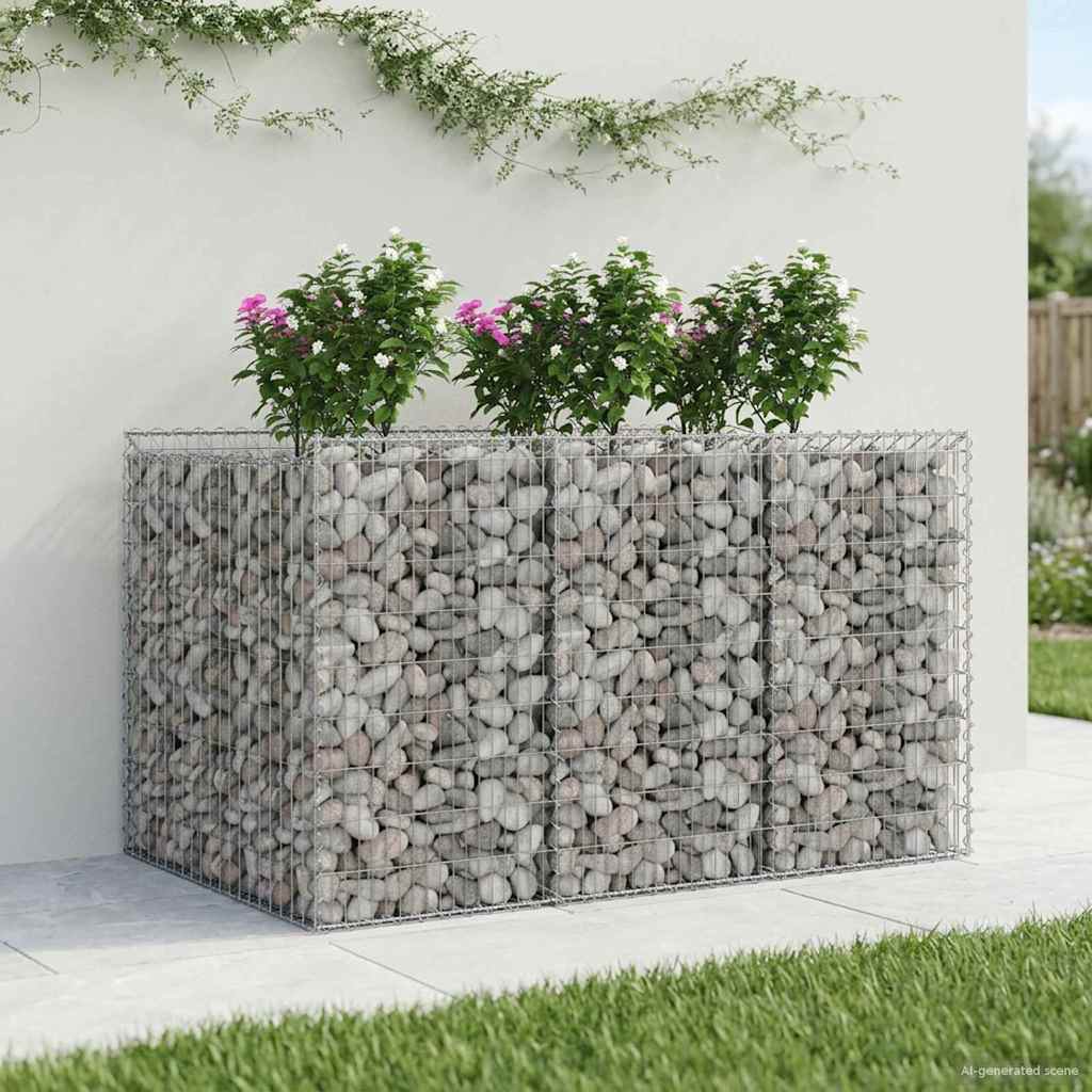 Gabion emelt ágy 2 db 150 x 100 x 100 cm Horganyzott Acél Ezüst 5