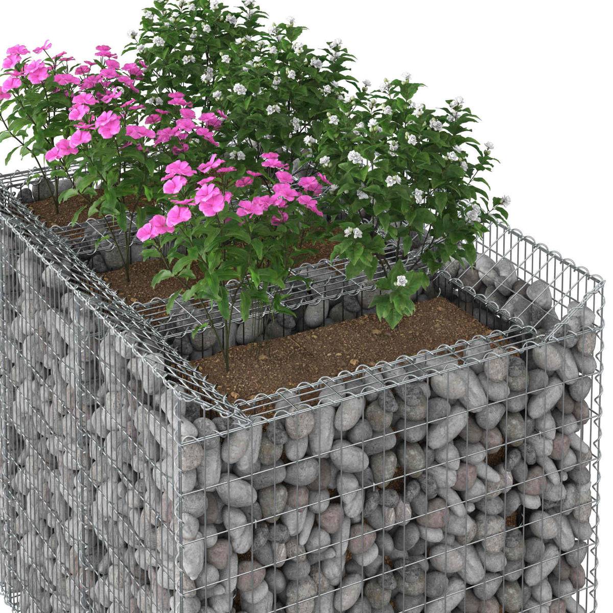 Gabion emelt ágy 2 db 150 x 100 x 100 cm Horganyzott Acél Ezüst 4
