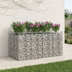Gabion emelt ágy 2 db 200 x 100 x 100 cm Horganyzott Acél Ezüst