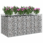 Gabion emelt ágy 2 db 200 x 100 x 100 cm Horganyzott Acél Ezüst 3
