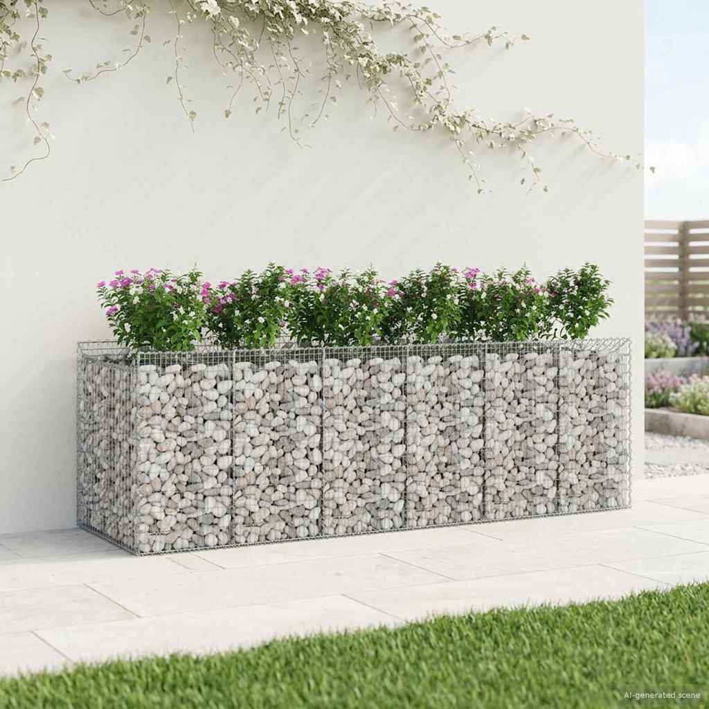Gabion emelt ágy 3 db 300 x 100 x 100 cm Horganyzott Acél Ezüst 5