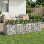 Gabion emelt ágy 4 db 400 x 100 x 100 cm Horganyzott Acél Ezüst