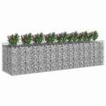 Gabion emelt ágy 4 db 400 x 100 x 100 cm Horganyzott Acél Ezüst 3