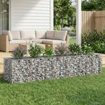 Gabion emelt ágy 2 db 260 x 60 x 55 cm Horganyzott Acél Ezüst