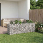 Gabion emelt ágy 2 db 250 x 50 x 80 cm Horganyzott Acél Ezüst