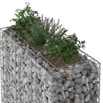 Gabion emelt ágy 2 db 130 x 50 x 150 cm Horganyzott Acél Ezüst 4