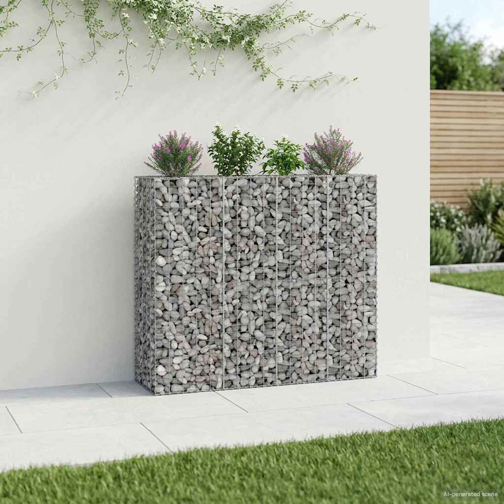 Gabion emelt ágy 2 db 170 x 50 x 150 cm Horganyzott Acél Ezüst