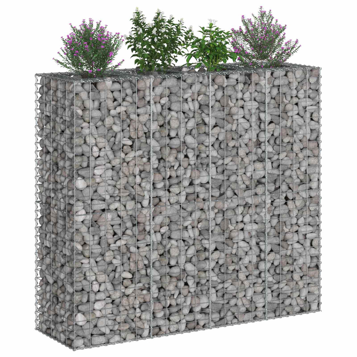 Gabion emelt ágy 2 db 170 x 50 x 150 cm Horganyzott Acél Ezüst 3