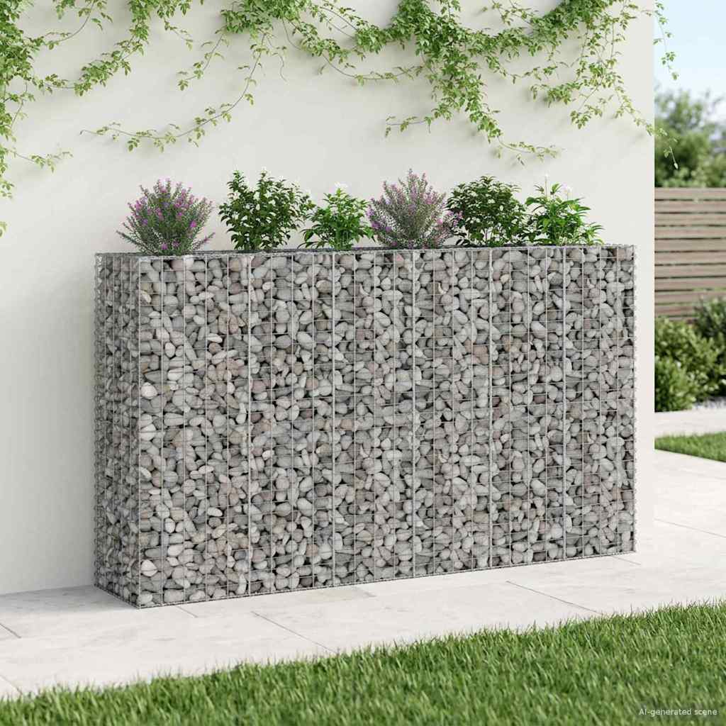 Gabion emelt ágy 3 db 250 x 50 x 150 cm Horganyzott Acél Ezüst 5