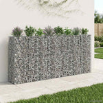 Gabion emelt ágy 4 db 330 x 50 x 150 cm Horganyzott Acél Ezüst