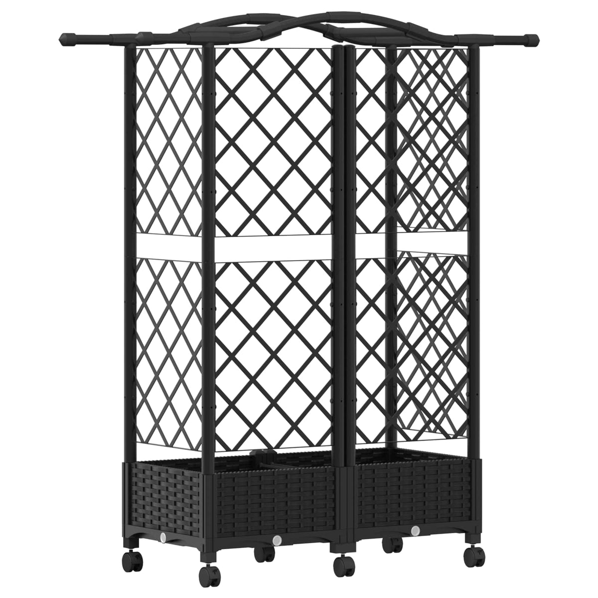 Magasított Ágy Trellis-szel és Tetővel Fekete 124 x 40 x 129 cm 5