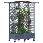 Magasított Ágy Trellis-szel és Tetővel Szürke 124 x 40 x 129 cm 3