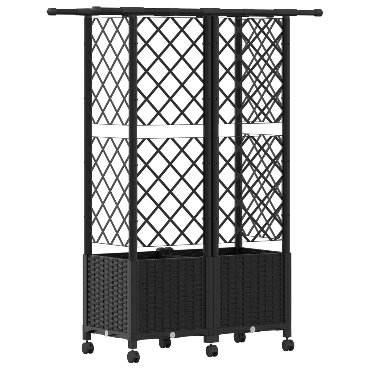 Magasított Ágy Trellis-szel és Tetővel Fekete 124 x 40 x 142 cm 5