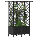 Magasított Ágy Trellis-szel és Tetővel Fekete 124 x 40 x 142 cm 3