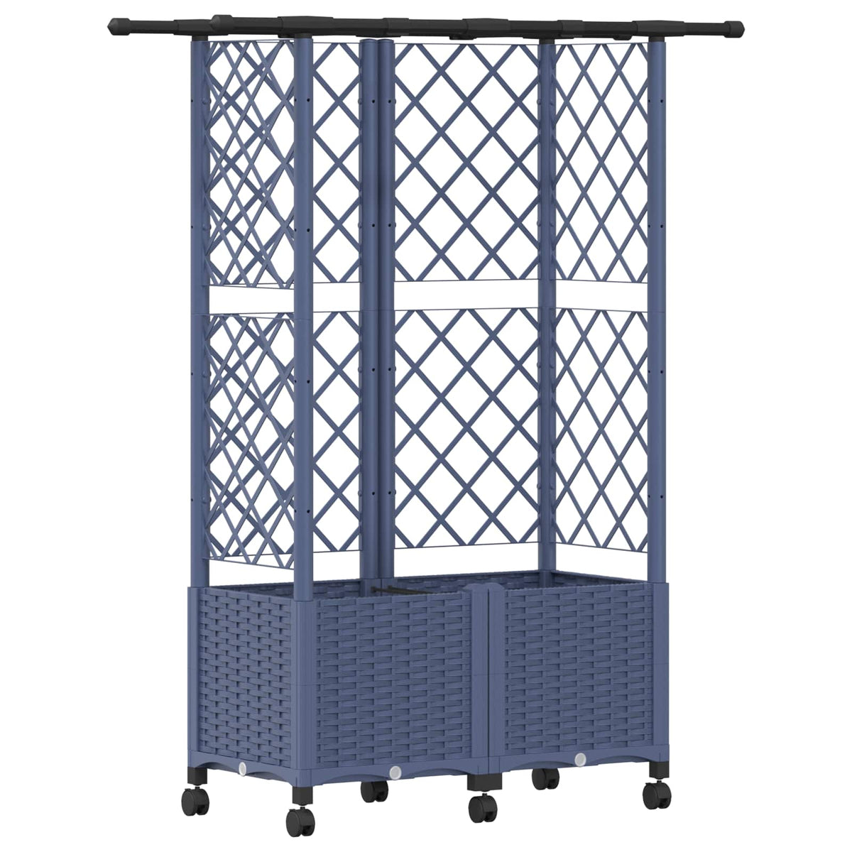 Magasított Ágy Trellis-szel és Tetővel Szürke 124 x 40 x 142 cm 2