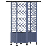 Magasított Ágy Trellis-szel és Tetővel Szürke 124 x 40 x 142 cm 5