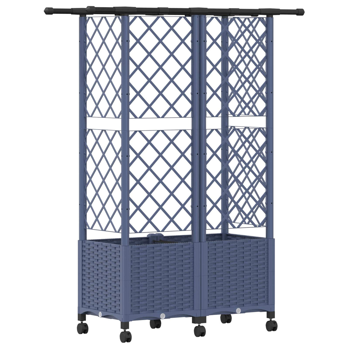 Magasított Ágy Trellis-szel és Tetővel Szürke 124 x 40 x 142 cm 5