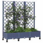 Kert ültető edény trellisszel és kerekekkel Kék Szürke PP 3