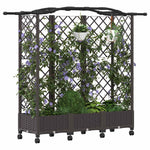 Magasított Ágy Trellis-szel és Tetővel Barna 163 x 40 x 129 cm 3