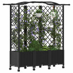 Magasított Ágy Trellis-szel és Tetővel Fekete 163 x 40 x 144 cm 3