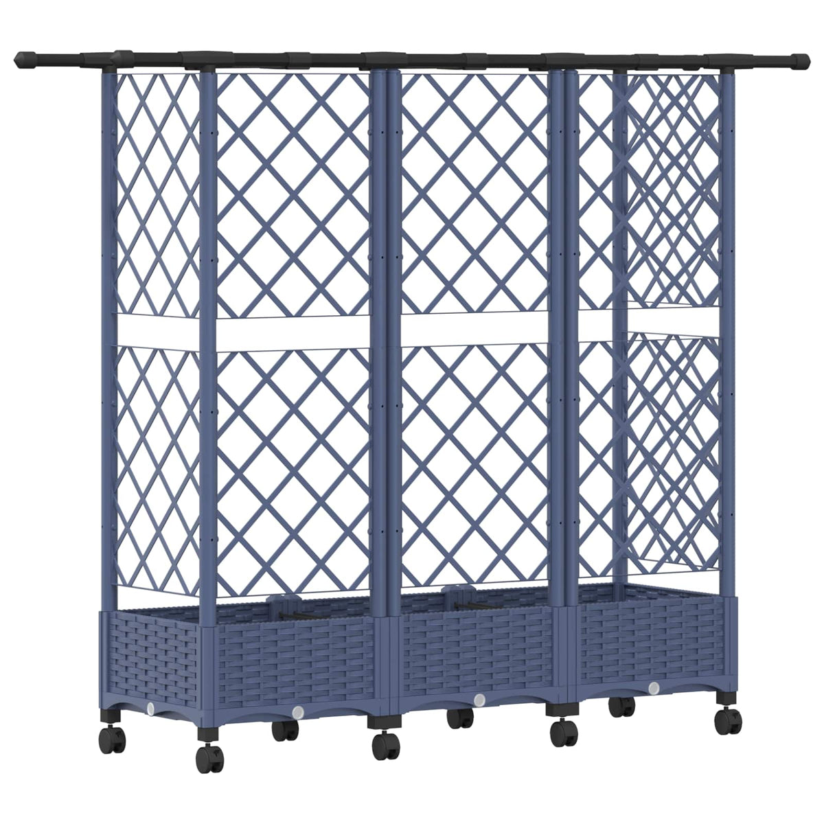 Magasított Ágy Trellis-szel és Tetővel Szürke 164 x 40 x 127 cm 5