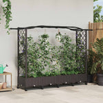 Magasított Ágy Trellis-szel és Tetővel Barna 207 x 40 x 129 cm