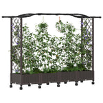 Magasított Ágy Trellis-szel és Tetővel Barna 207 x 40 x 129 cm 3