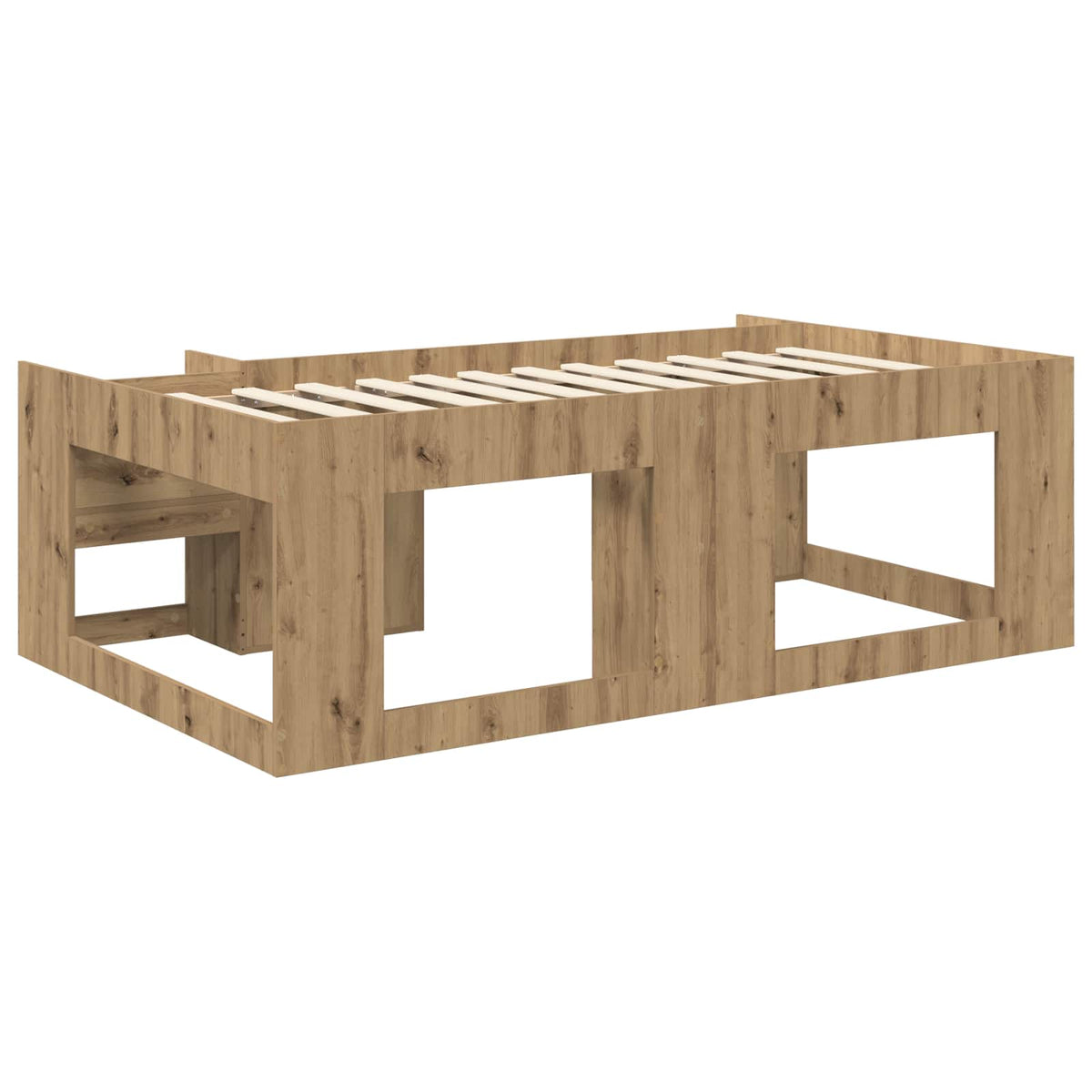 Gyerekágy keret tárolóval Kézműves Tölgy 90 x 190 cm Szerelt Fa 5