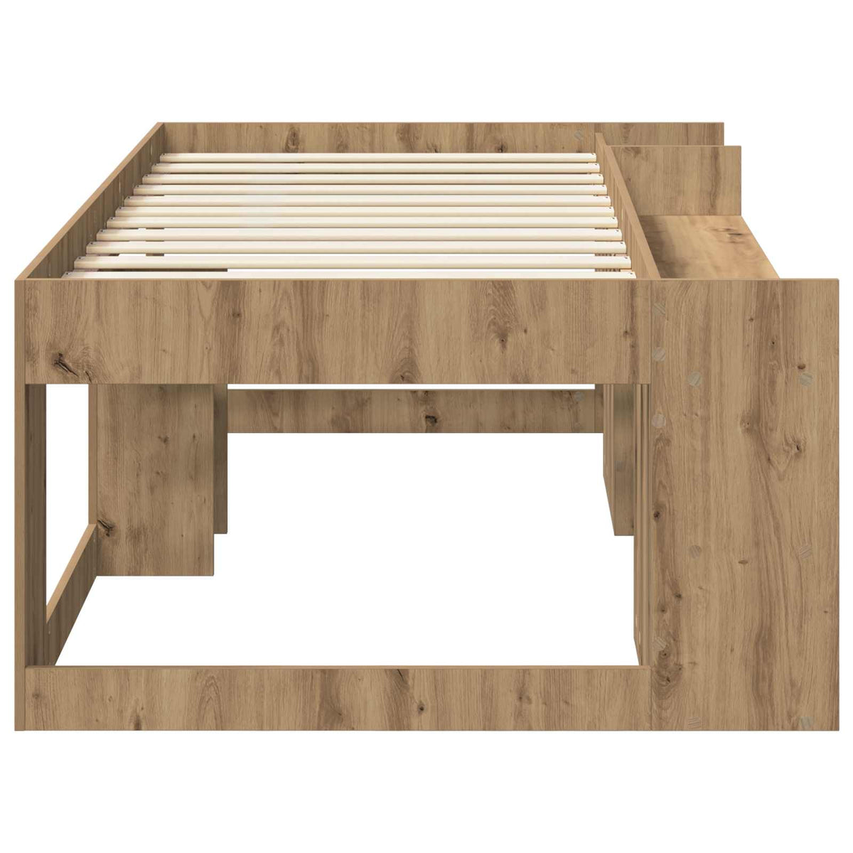 Gyerekágy keret tárolóval Kézműves Tölgy 75 x 190 cm Szerelt Fa 4