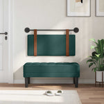 Függesztett ágyfej LED fényekkel Sötétzöld Antik PU 3