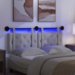 Függesztett ágyfej LED fényekkel Fehér Műbőr 5