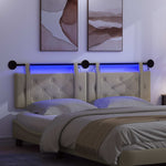 Függesztett ágyfej LED fényekkel Krémszínű Műbőr 5