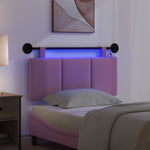 Függesztett ágyfej LED fényekkel Rózsaszín Szövet 5