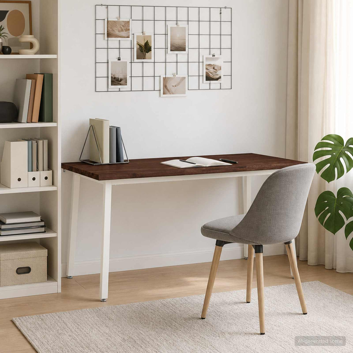 Élő élű étkezőasztal 160 x 70 x 75 cm Tömör Akácfa Sötét Barna 3