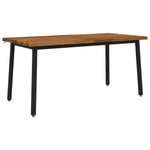 Élő élű étkezőasztal 160 x 80 x 75 cm Tömör Akácfa Természetes 2