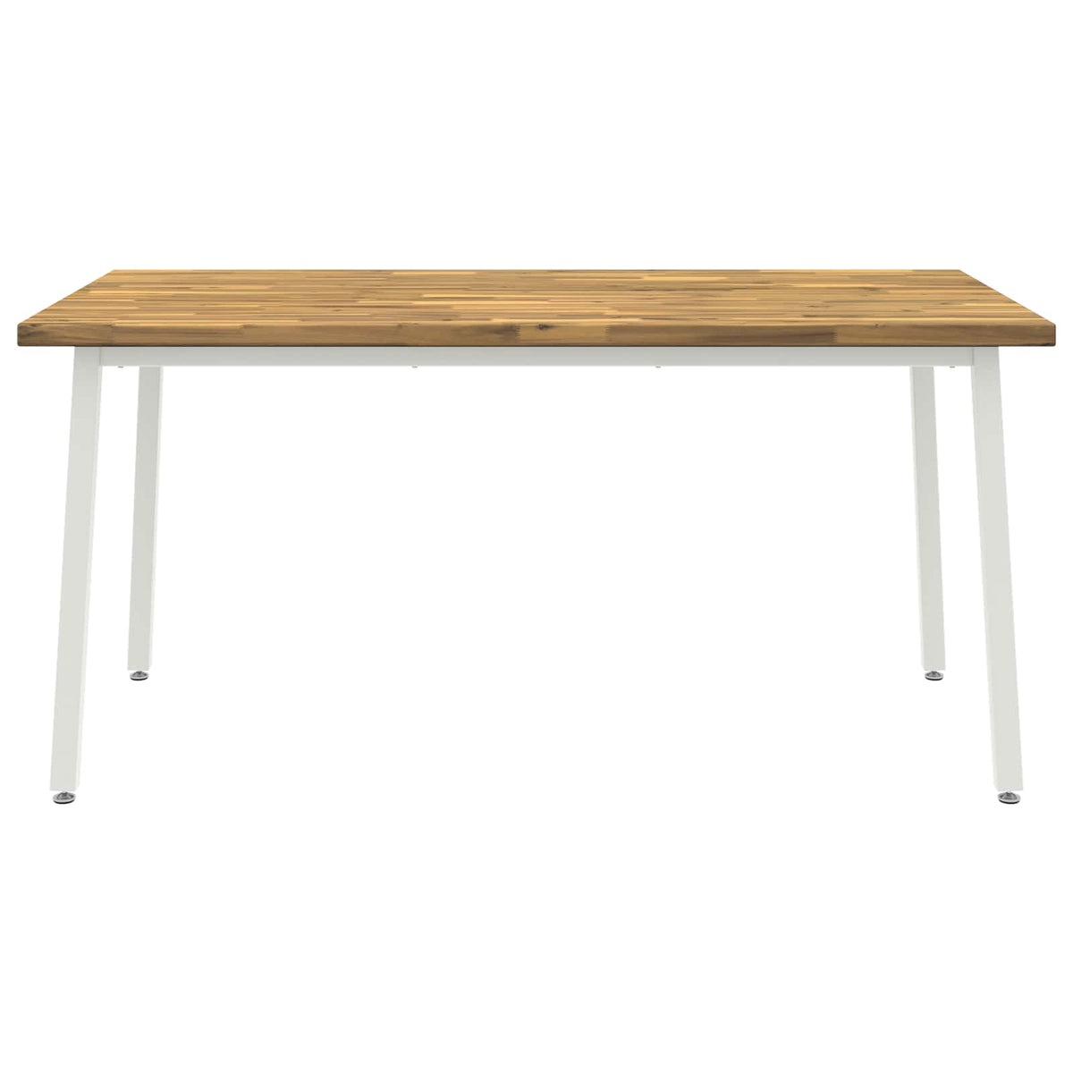 Négyzet Alakú Étkezőasztal 160 x 90 x 75 cm Tömör Akácfa Fehér 4