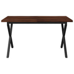 Élő élű étkezőasztal 140 x 80 x 75 cm Tömör Akácfa Sötét Barna 4