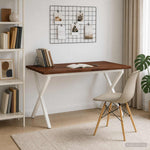 Élő élű étkezőasztal 140 x 80 x 75 cm Tömör Akácfa Sötét Barna