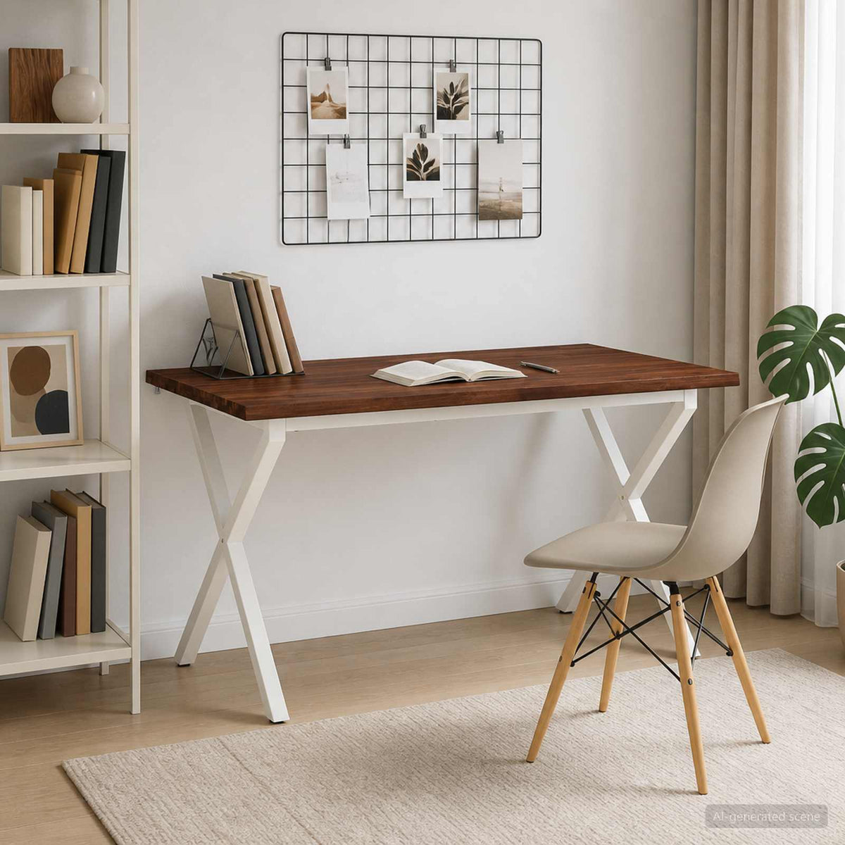 Élő élű étkezőasztal 140 x 80 x 75 cm Tömör Akácfa Sötét Barna