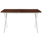 Élő élű étkezőasztal 140 x 80 x 75 cm Tömör Akácfa Sötét Barna 4