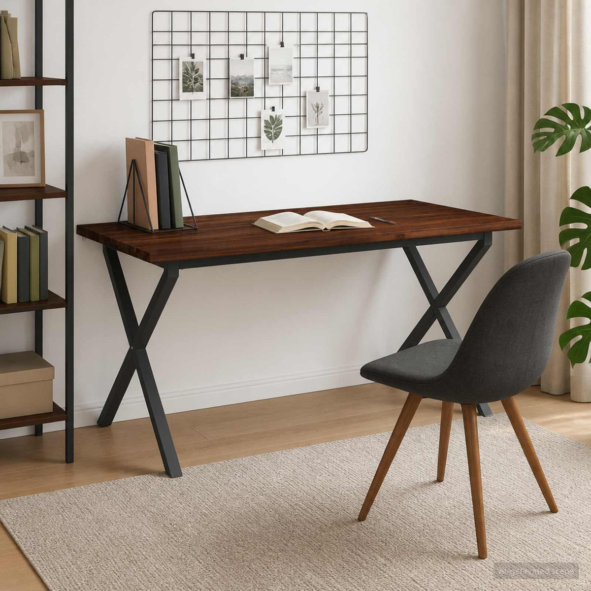 Élő élű étkezőasztal 160 x 70 x 75 cm Tömör Akácfa Sötét Barna