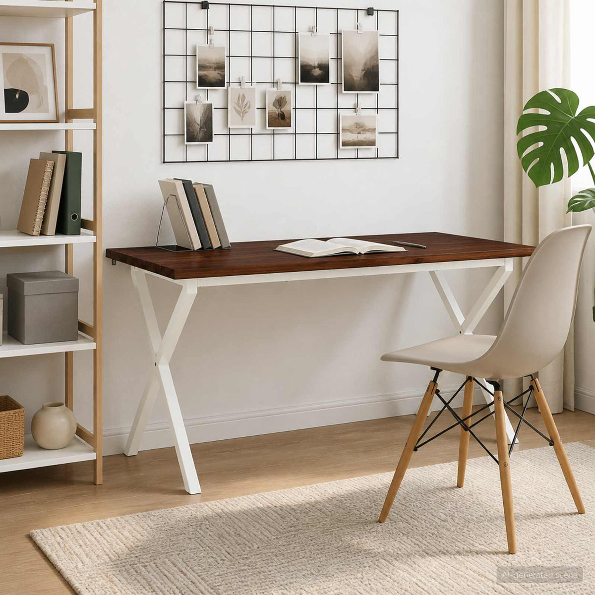 Élő élű étkezőasztal 160 x 80 x 75 cm Tömör Akácfa Sötét Barna 3