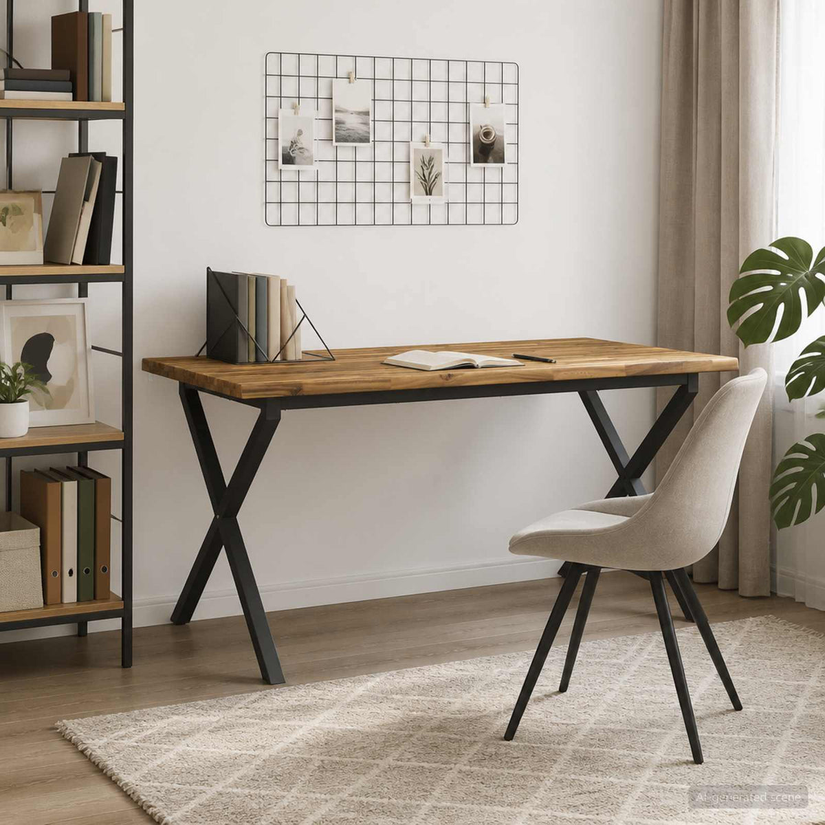 Élő élű étkezőasztal 160 x 80 x 75 cm Tömör Akácfa Fehér