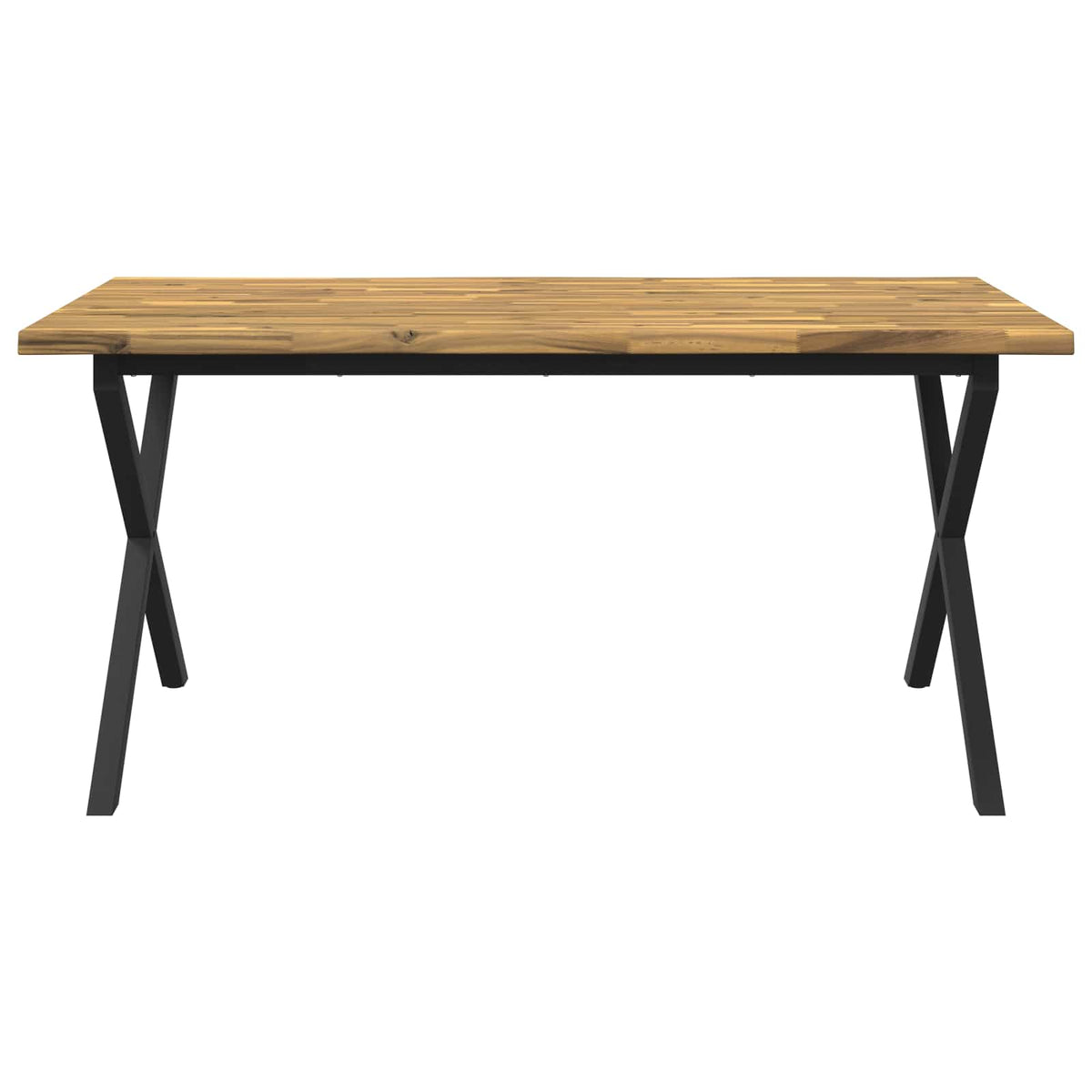 Élő élű étkezőasztal 160 x 80 x 75 cm Tömör Akácfa Fehér 4