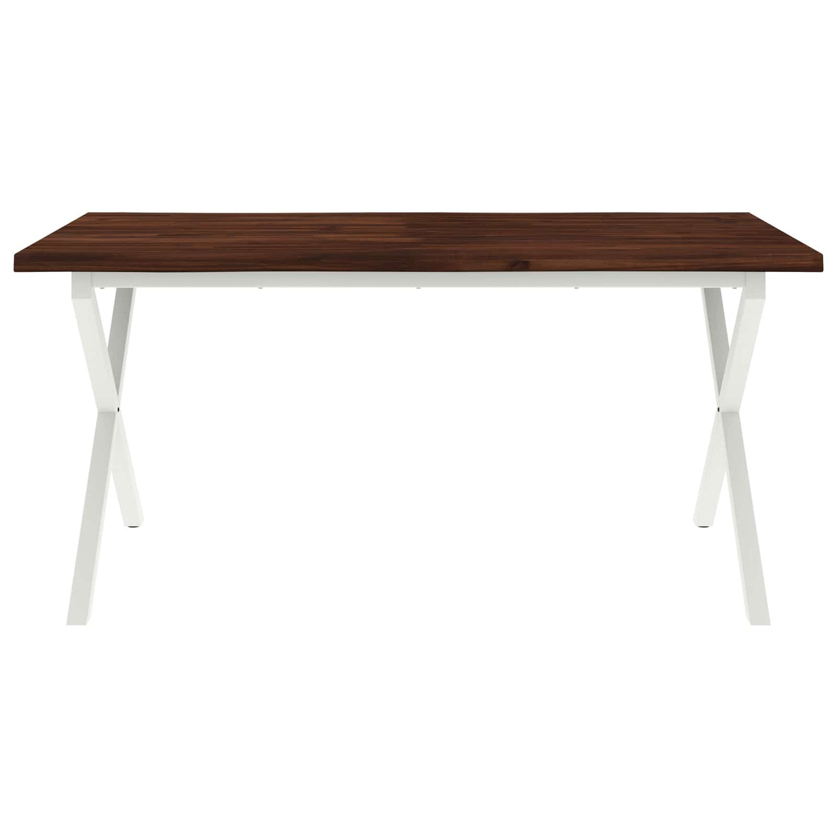 Élő élű étkezőasztal 120 x 90 x 75 cm Tömör Akácfa Sötét Barna 4