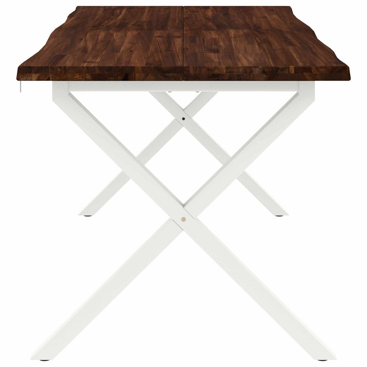 Élő élű étkezőasztal 120 x 90 x 75 cm Tömör Akácfa Sötét Barna 5