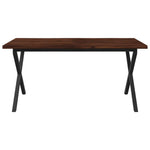 Élő élű étkezőasztal 140 x 90 x 75 cm Tömör Akácfa Sötét Barna 4