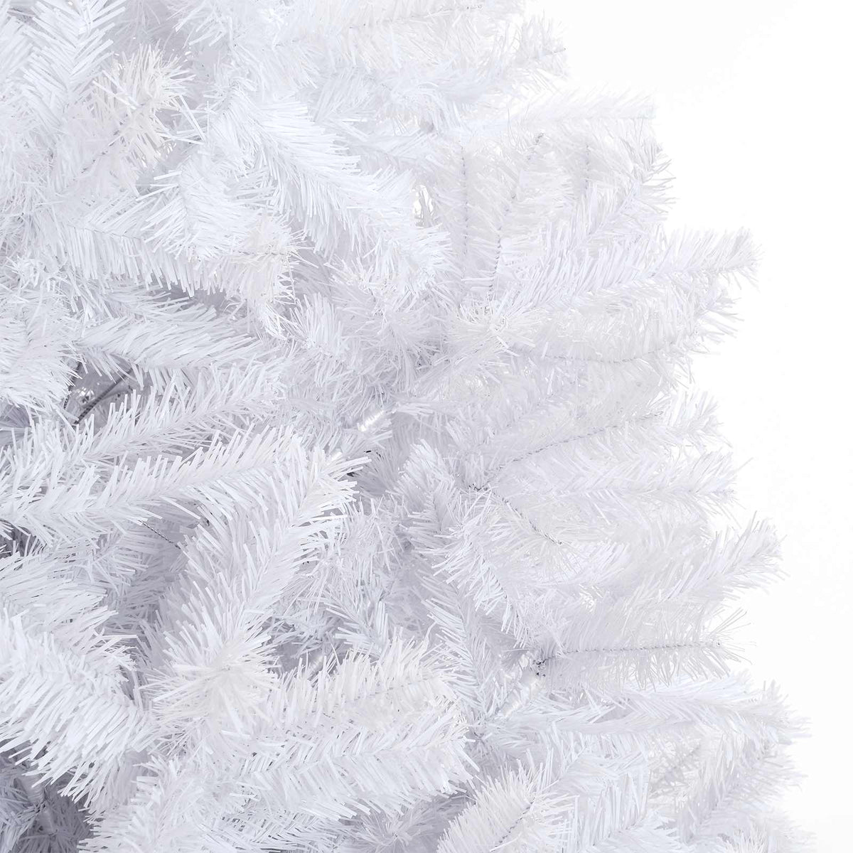 Mű karácsonyfa 300 LED-del állvánnyal Fehér 300 cm PVC és Acél 11