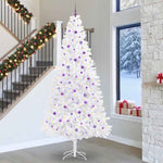 Mű karácsonyfa 300 LED-del állvánnyal Fehér 300 cm PVC és Acél